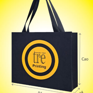 In túi giấy logo sắc nét, thiết kế tinh tế, chất liệu giấy cao cấp, thể hiện phong cách và giá trị thương hiệu